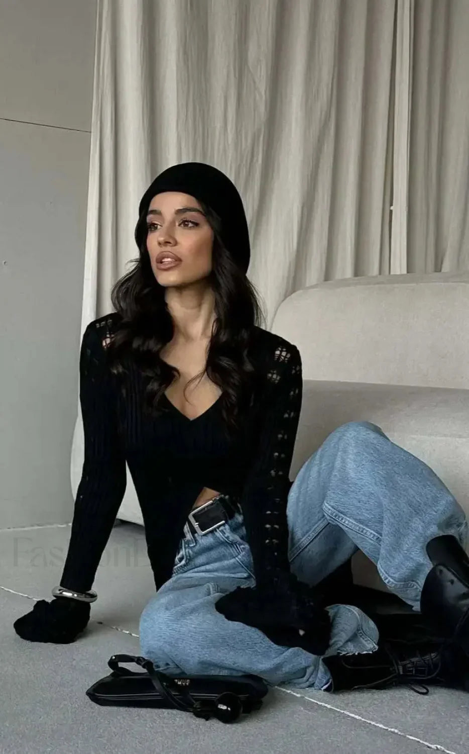 Knitted Flare Long Sleeve Beach Cardigan