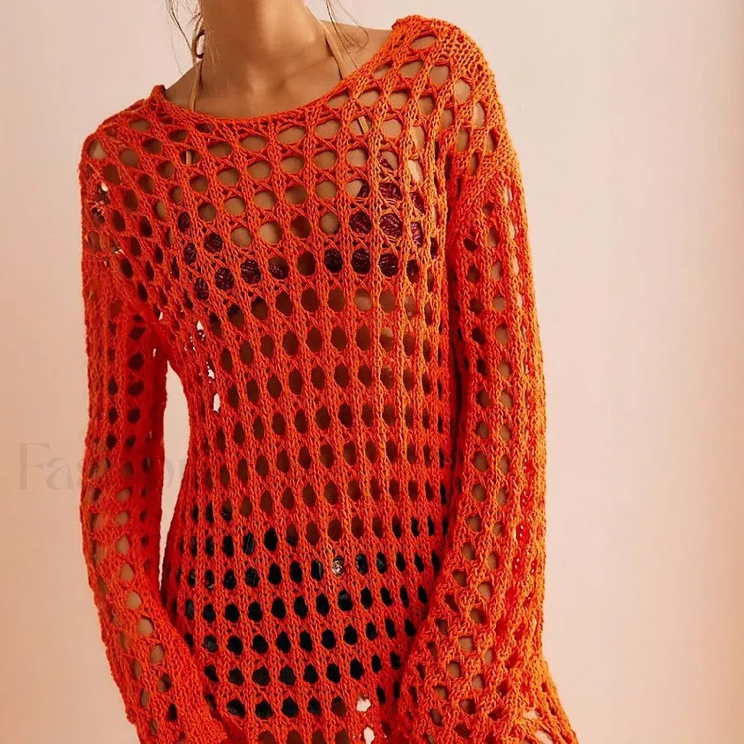 Knitted Hollow Long Dress Cover Up
