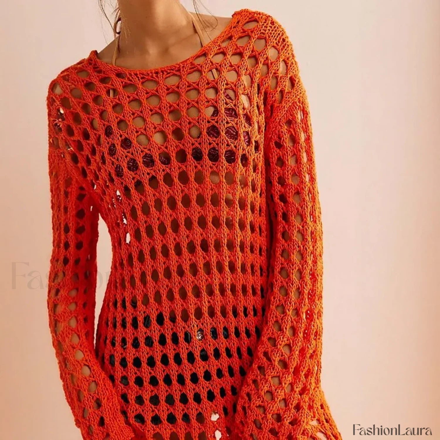Knitted Hollow Long Dress Cover Up