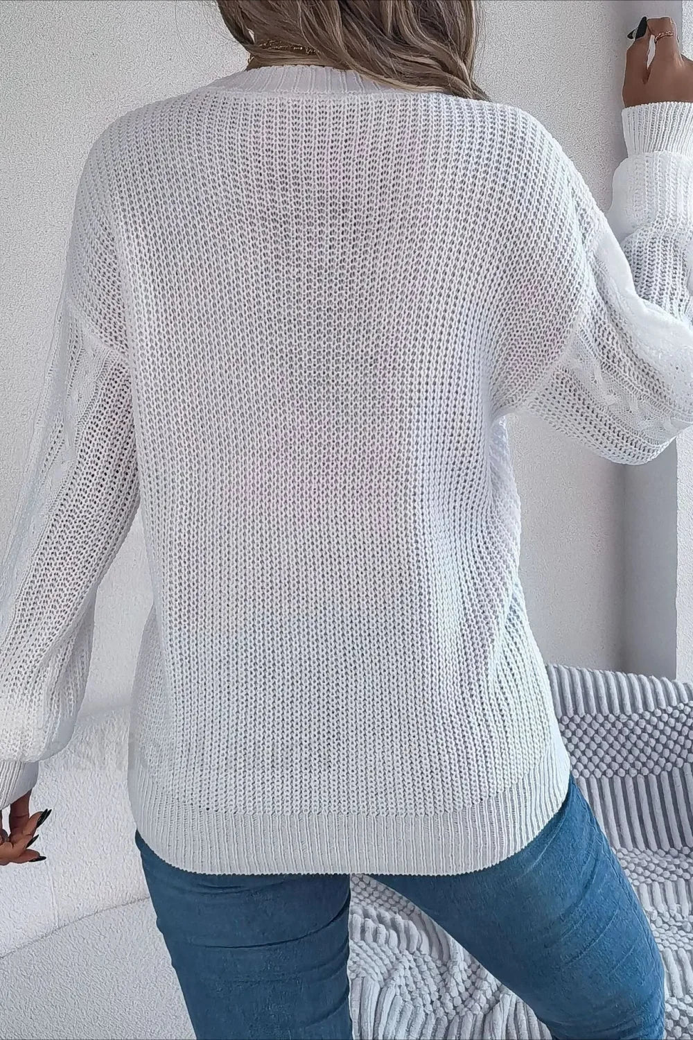 Knitted Long Sleeve Loose Single Breasted Cardigan