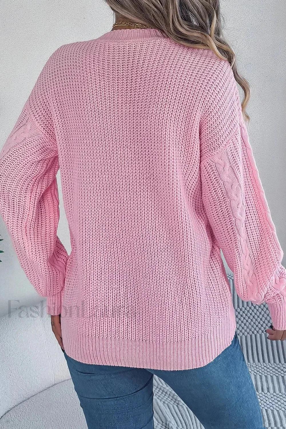 Knitted Long Sleeve Loose Single Breasted Cardigan
