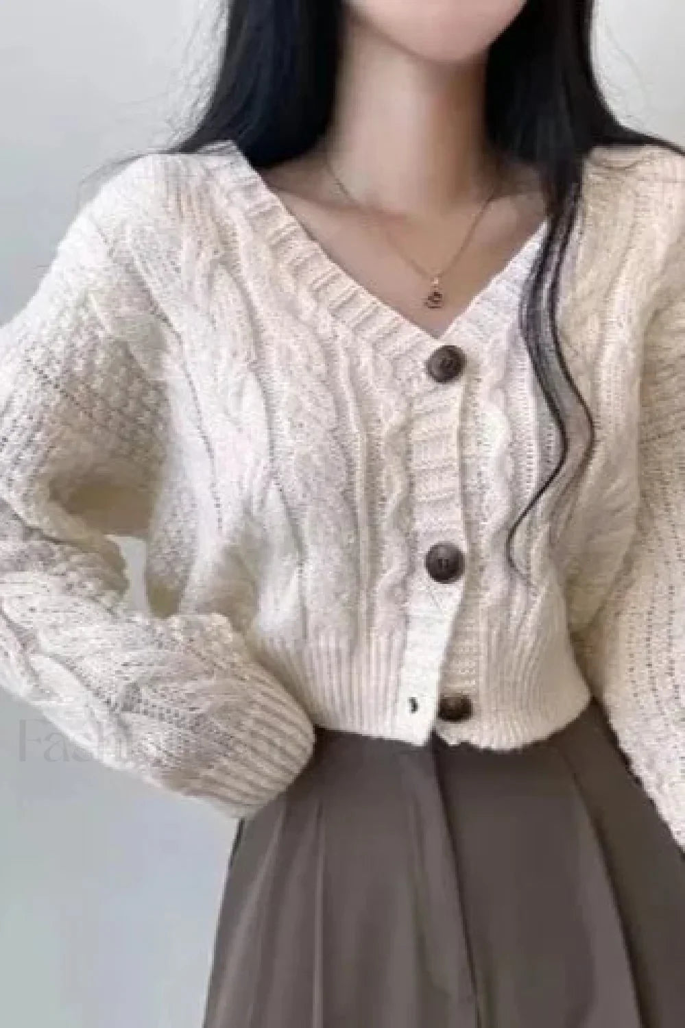 Knitted Open Front V Neck Slim Cardigan One Size / White