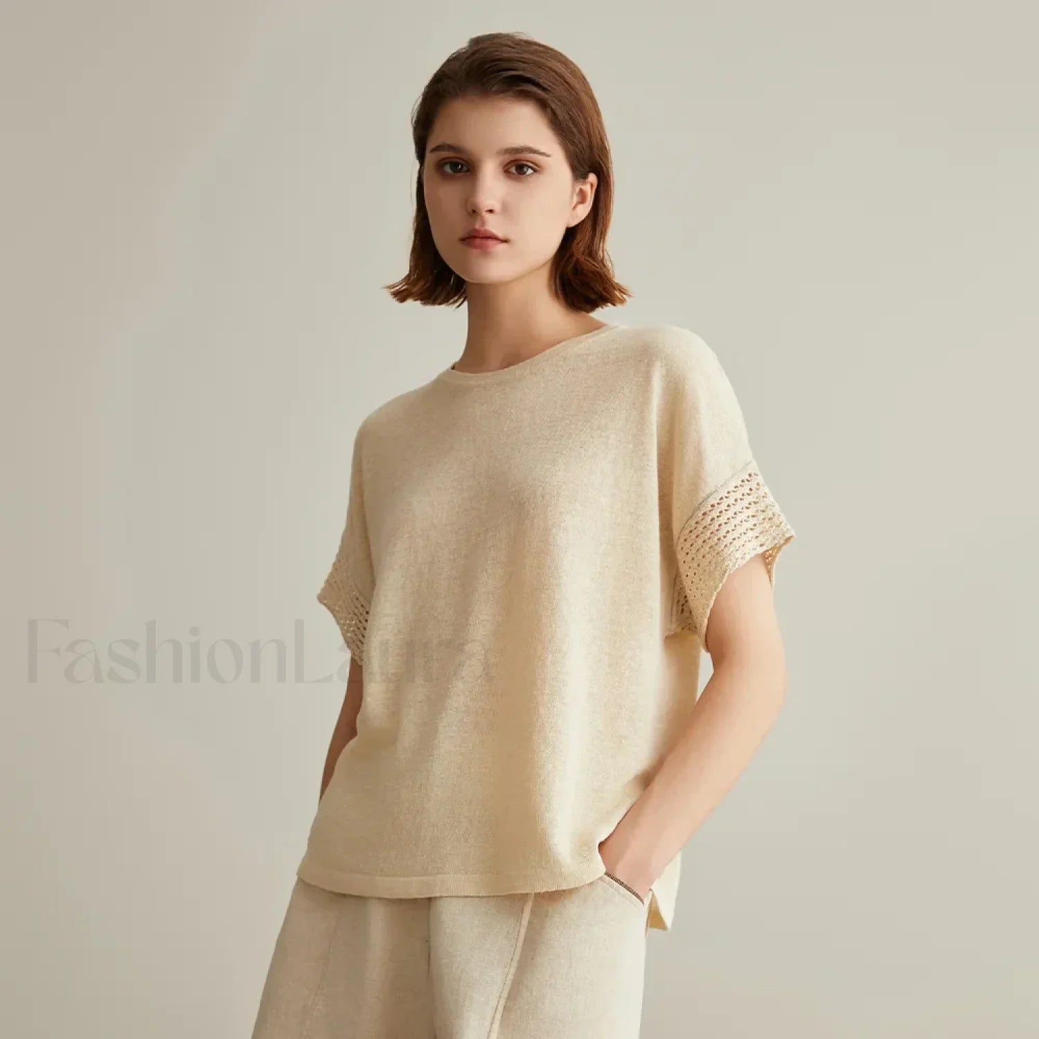Knitted Pullover Linen Sweater T-Shirt