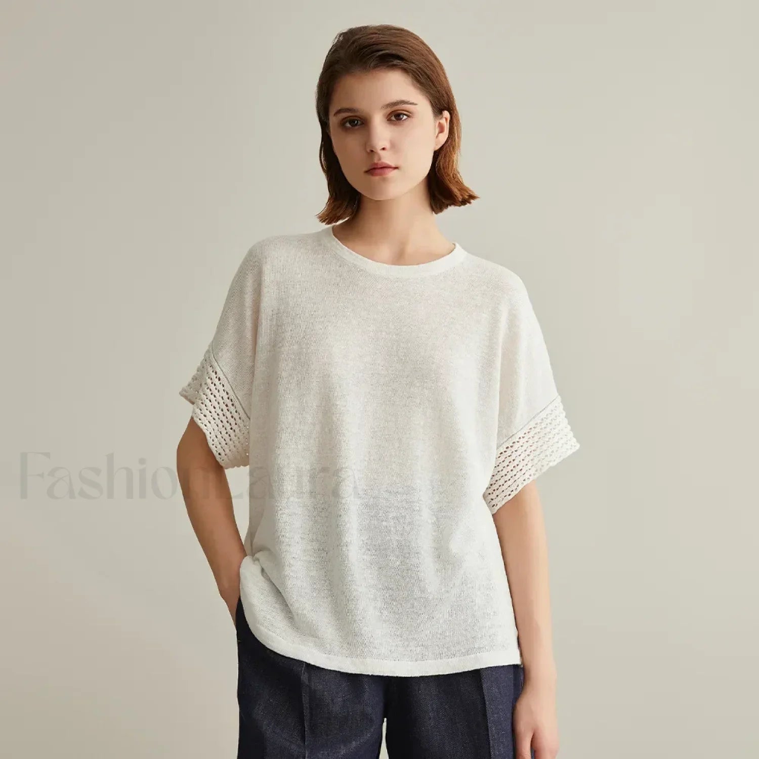 Knitted Pullover Linen Sweater T-Shirt