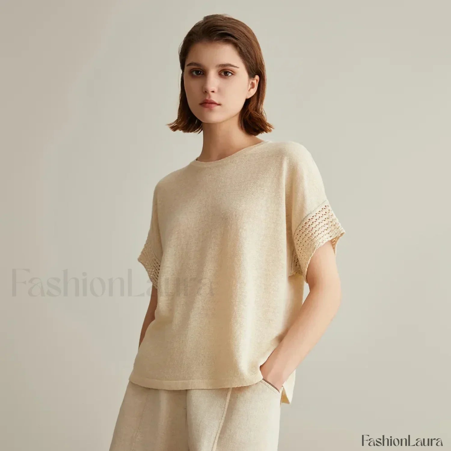 Knitted Pullover Linen Sweater T-Shirt