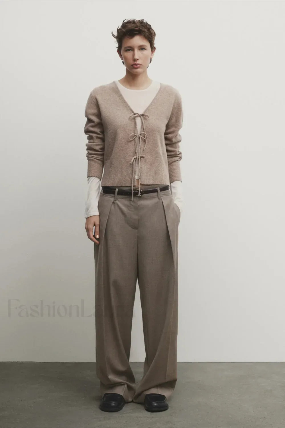 Knot Design Wool Blend Cardigan