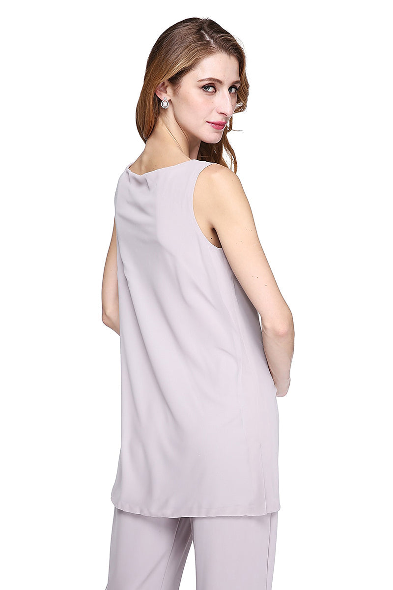 M6270 - Simple & Casual Three-Piece Chiffon Mother of the Bride Dress