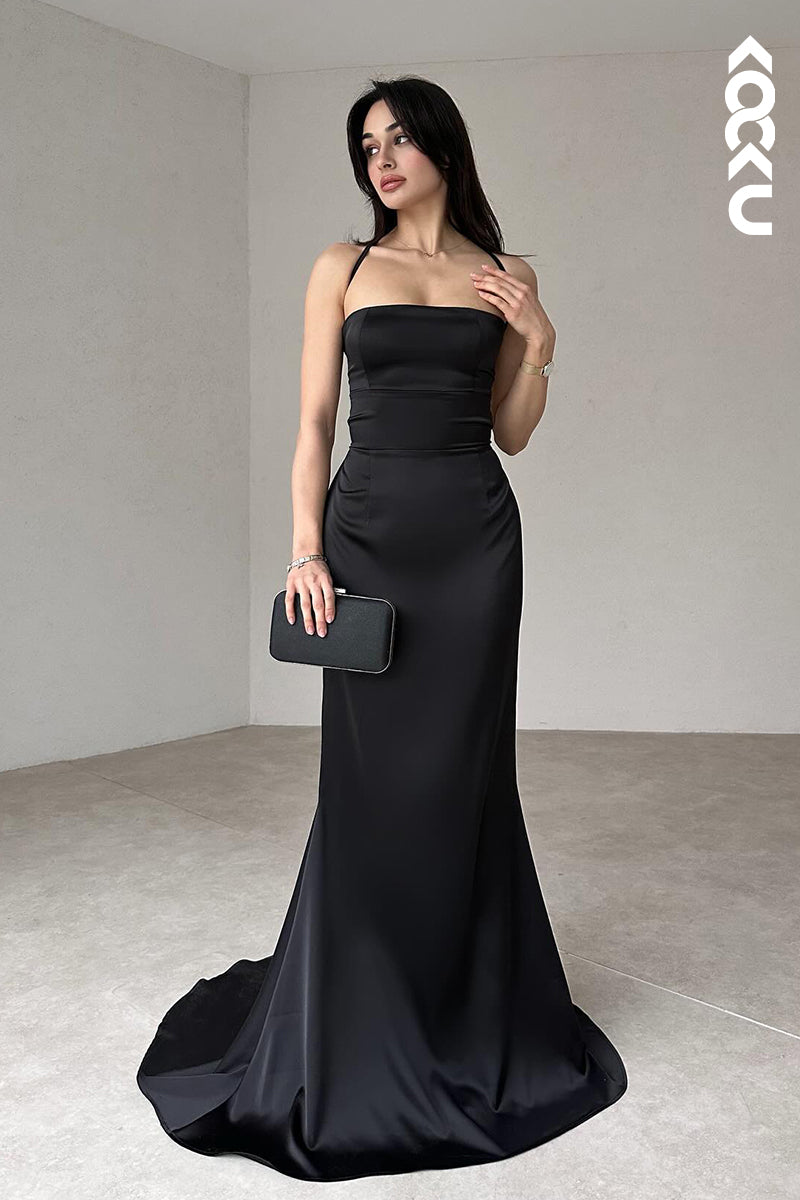 L2891 - Chic & Modern Off-Shoulder Mermaid Sleeveless Criss-Cross Straps Holiday Party Prom Dress