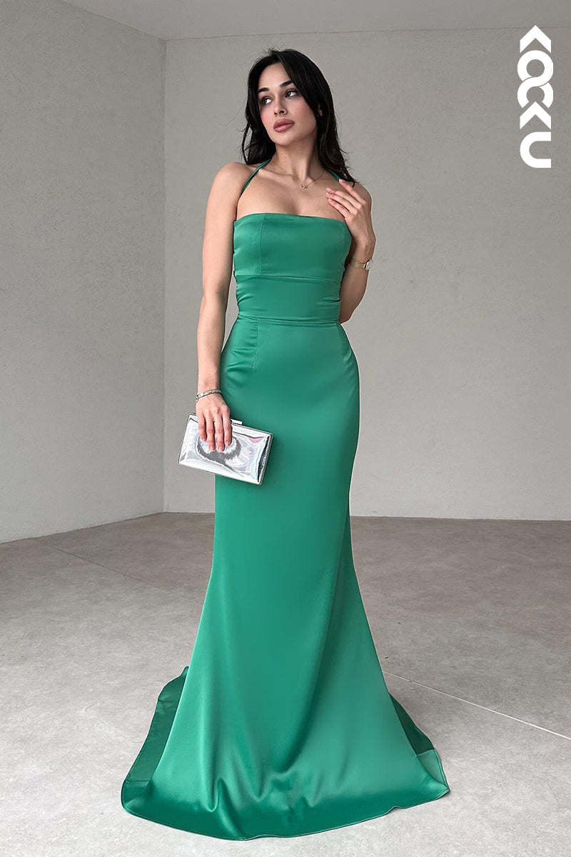 L2891 - Chic & Modern Off-Shoulder Mermaid Sleeveless Criss-Cross Straps Holiday Party Prom Dress