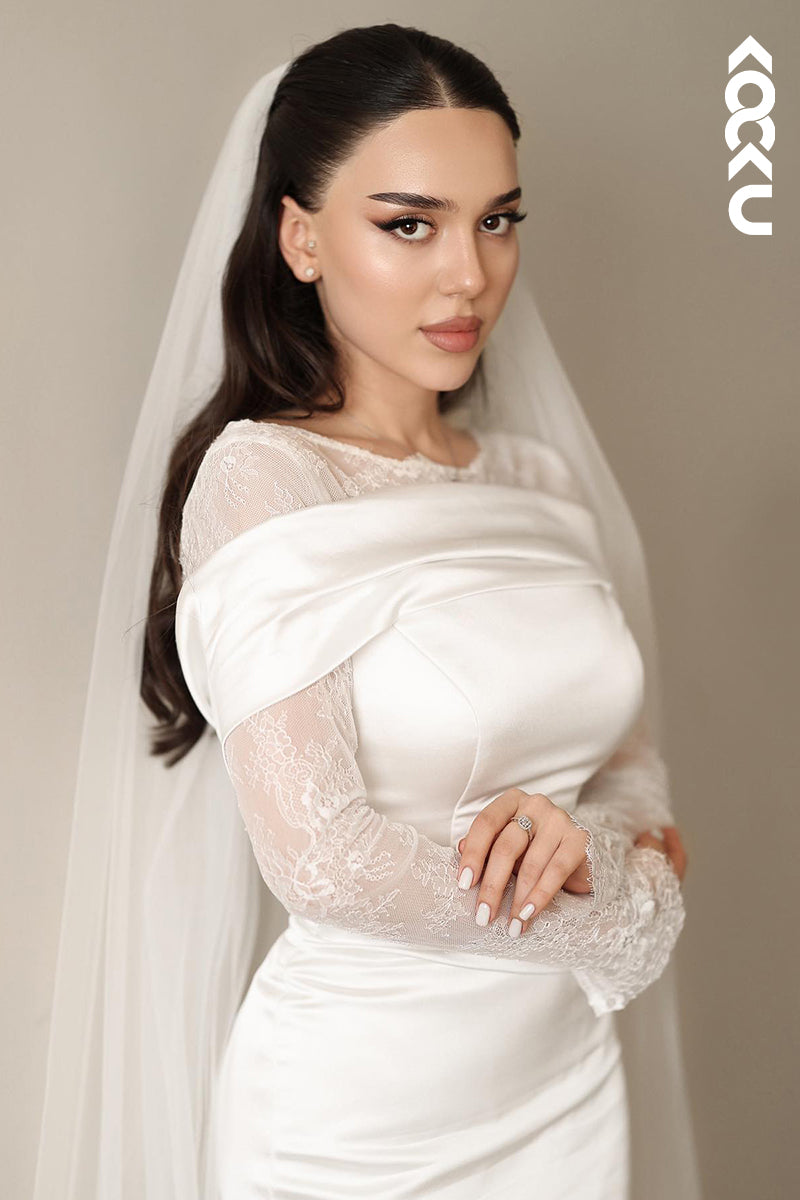 K2006 - Elegant & Charming Long Sleeves Mermaid Wedding Dress