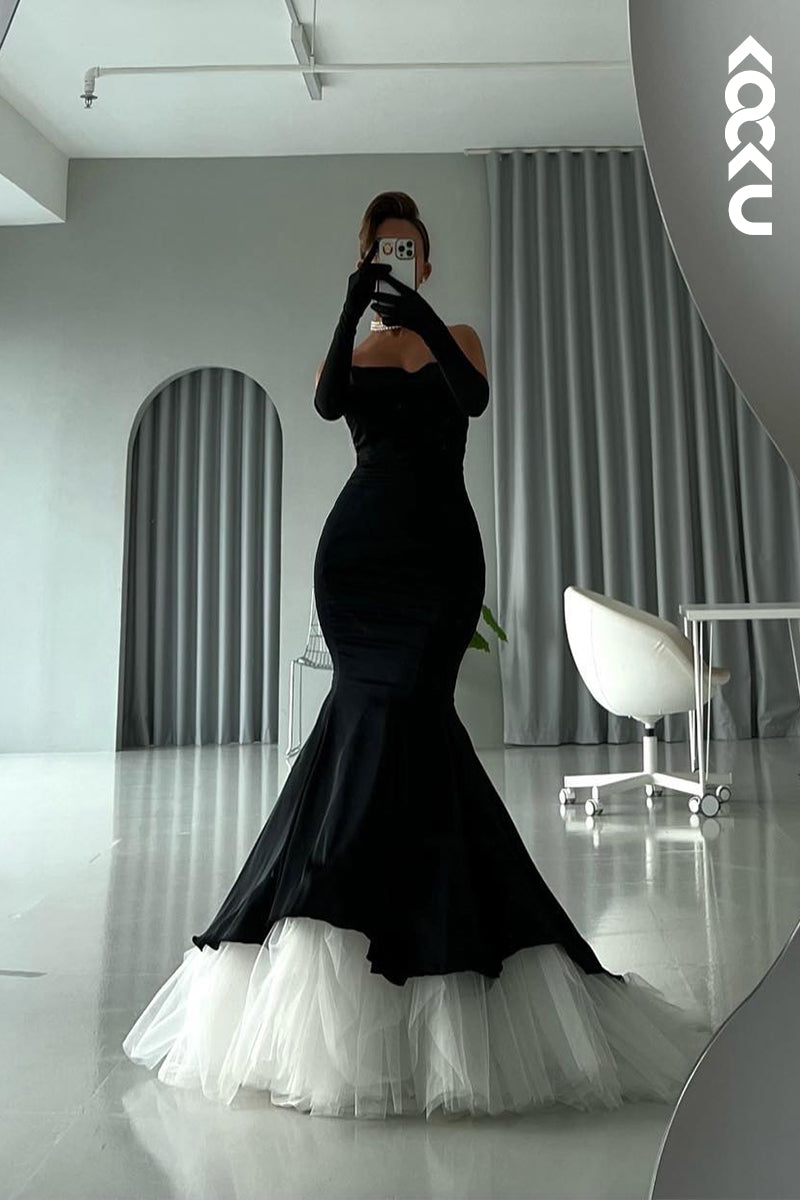 L2680 - Trumpet/Mermaid Off-Shoulder Elegant Evening Party Prom Dress