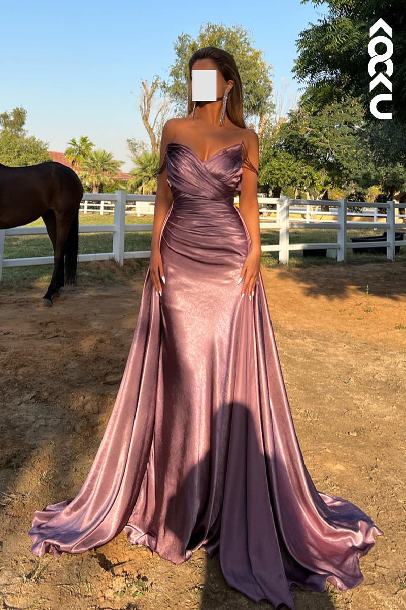 L2679 - Elegant & Luxurious Strapless Sleeveless Mermaid Ruched Formal Party Prom Dress