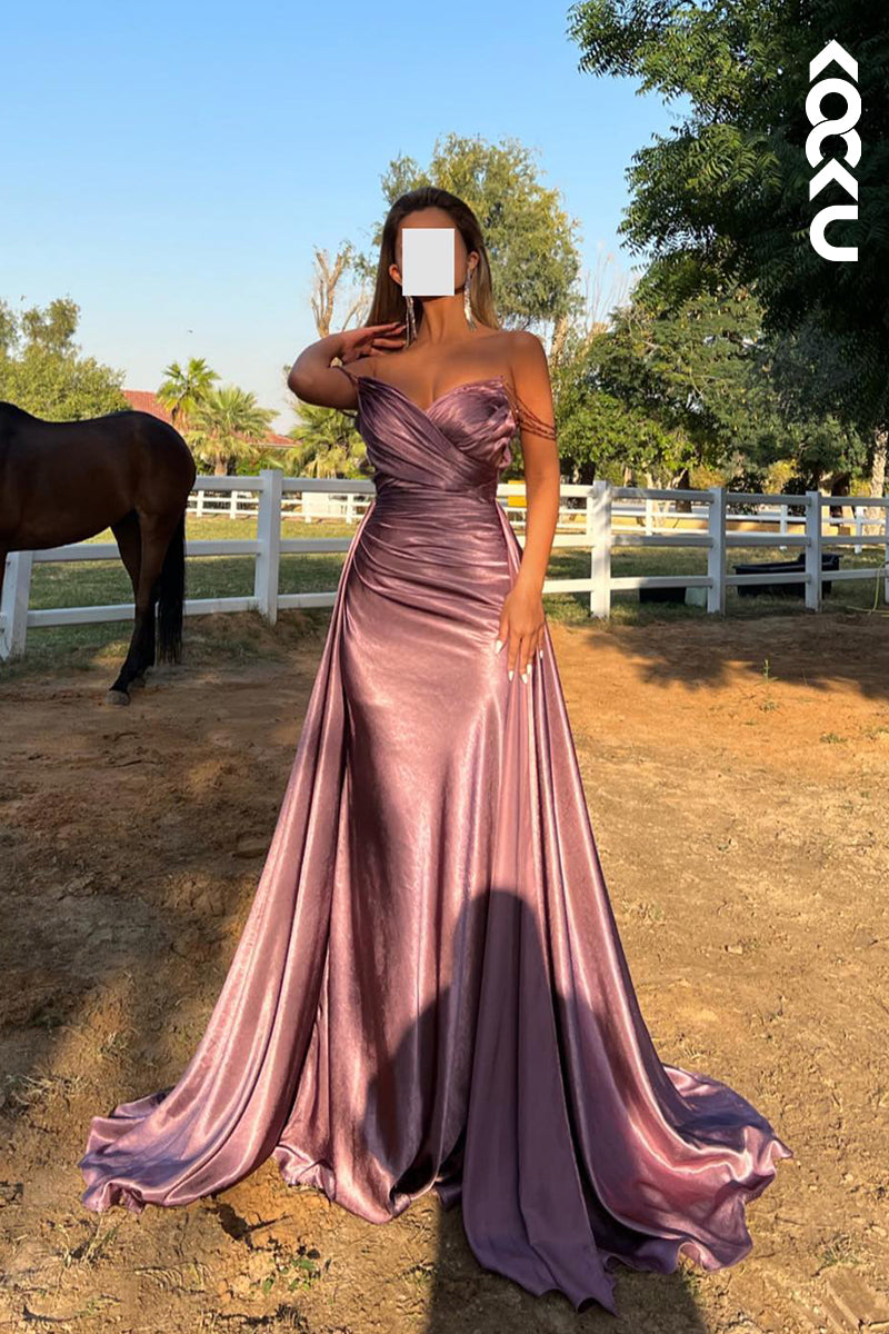 L2679 - Elegant & Luxurious Strapless Sleeveless Mermaid Ruched Formal Party Prom Dress