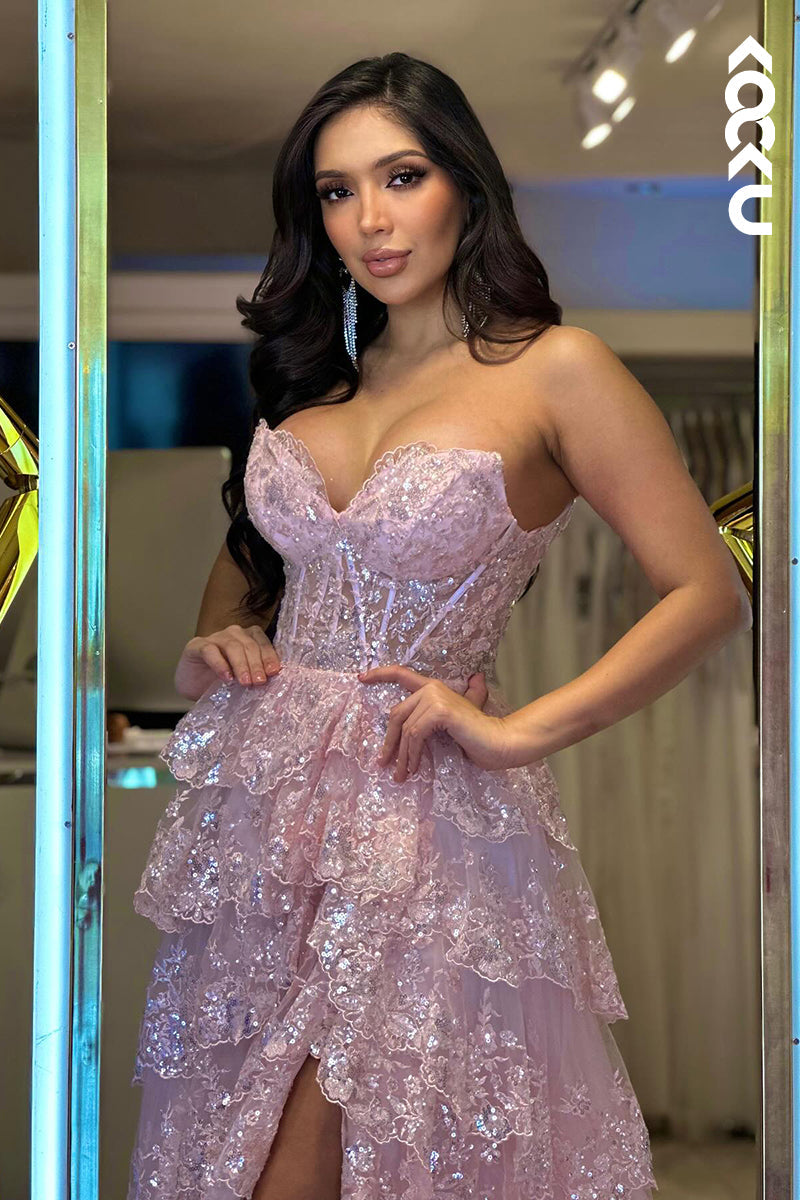 L2943 - Glamorous & Dramatic A-Line Appliques Off-Shoulder Sleeveless Party Prom Dress