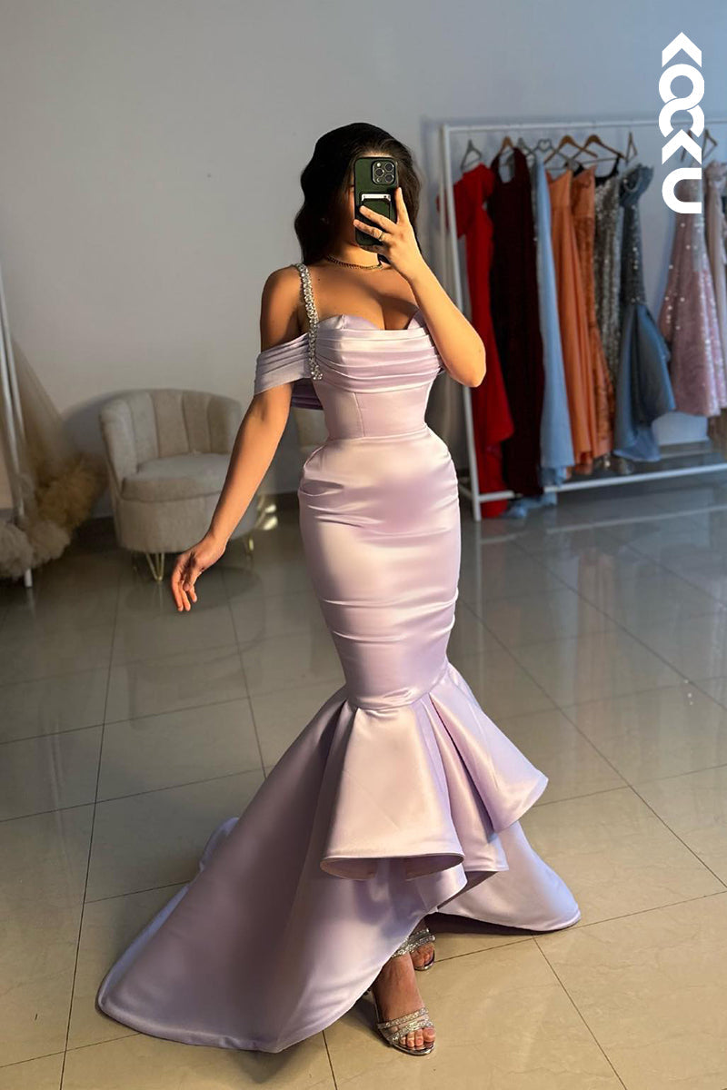 L2750 - Trumpet/Mermaid Straps Cap Sleeves Sweetheart Formal Prom Dress