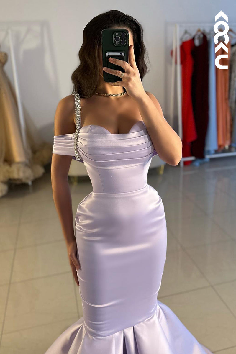 L2750 - Trumpet/Mermaid Straps Cap Sleeves Sweetheart Formal Prom Dress