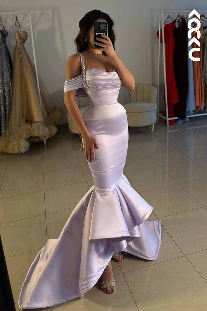 L2750 - Trumpet/Mermaid Straps Cap Sleeves Sweetheart Formal Prom Dress