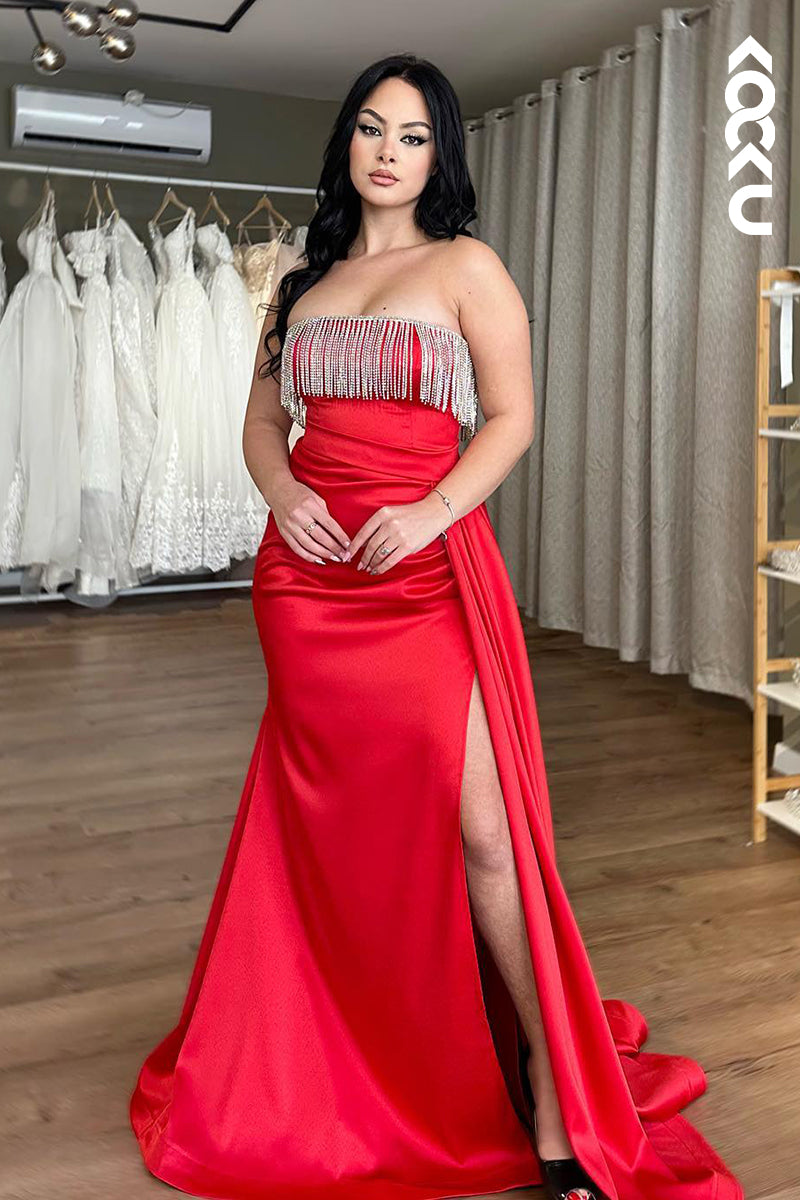 L2905 - Sexy & Hot Off-Shoulder Sleeveless Mermiad Side Slit Party Prom Dress