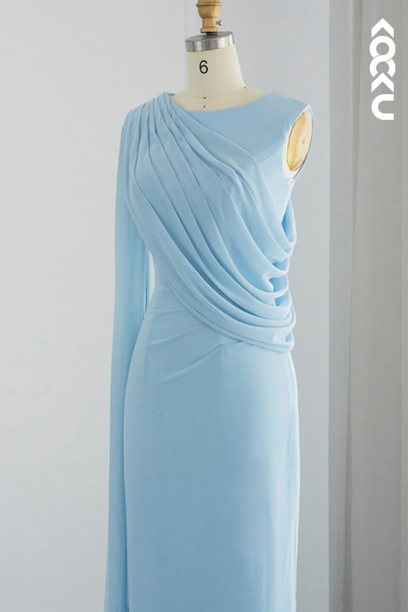 L3055 - Chic & Modern Sheath/Column Sleeveless Evening Party Prom Dress