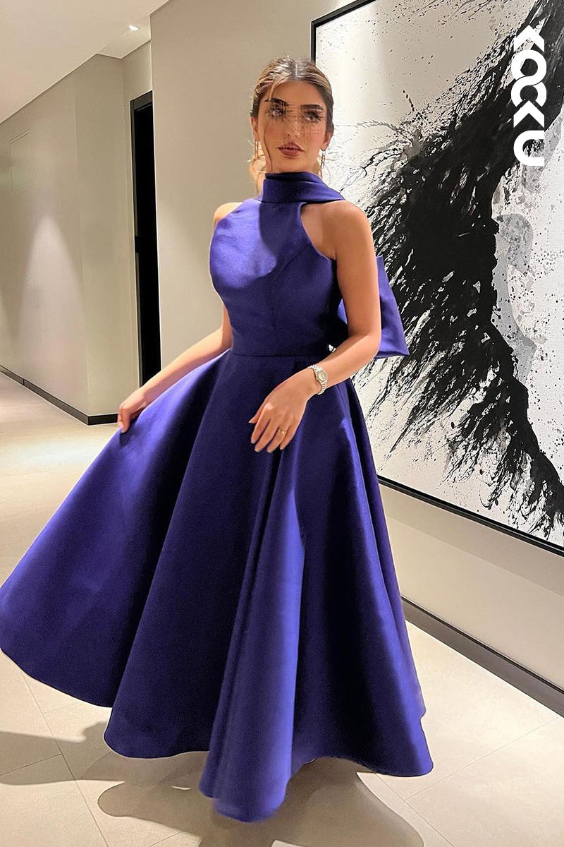 L2708 - Classic & Timeless Halter Sleeveless A-line Formal Party Prom Dress