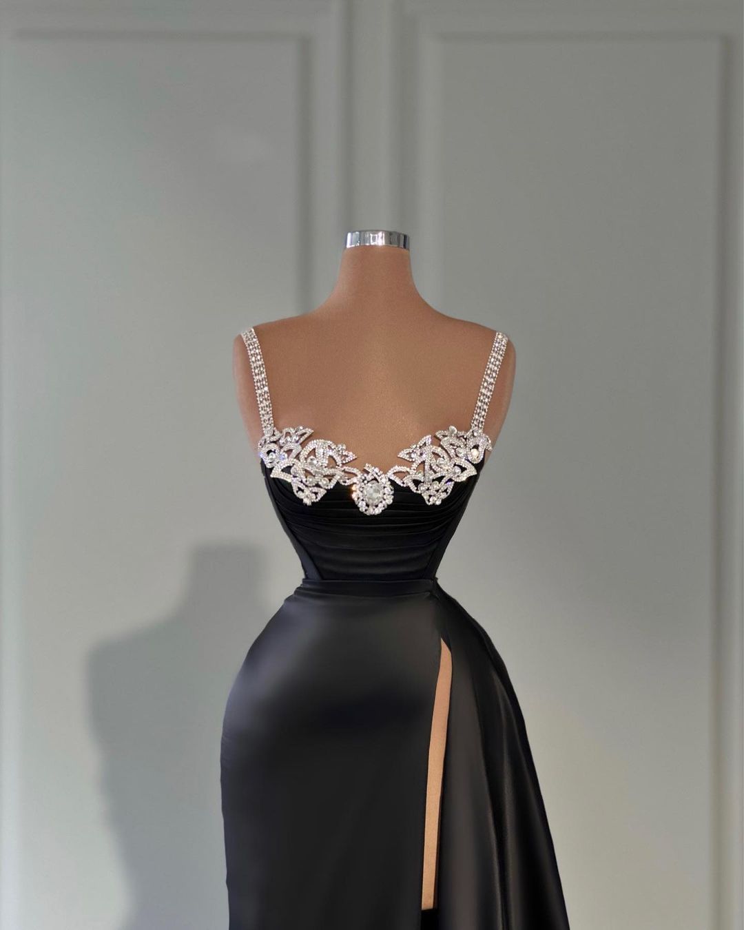 L2372 - Gorgeous Rhinestones Straps Sweetheart Sheath Evening Prom Dress