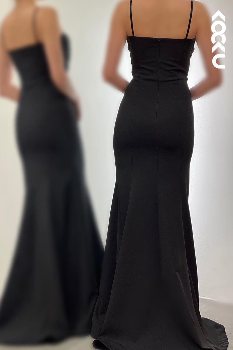 L2693 - Couture & Ornate  Spaghetti Straps Trumpet Sweetheart Party Prom Dress With Rhinestones