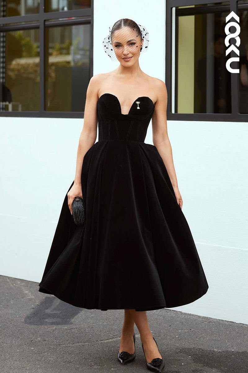 L2780 - A-Line Simple & Casual Sweetheart Sleeveless Ball Gown Formal Prom Dress