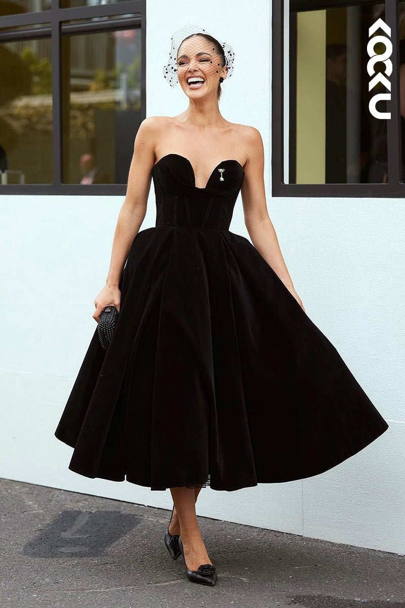 L2780 - A-Line Simple & Casual Sweetheart Sleeveless Ball Gown Formal Prom Dress