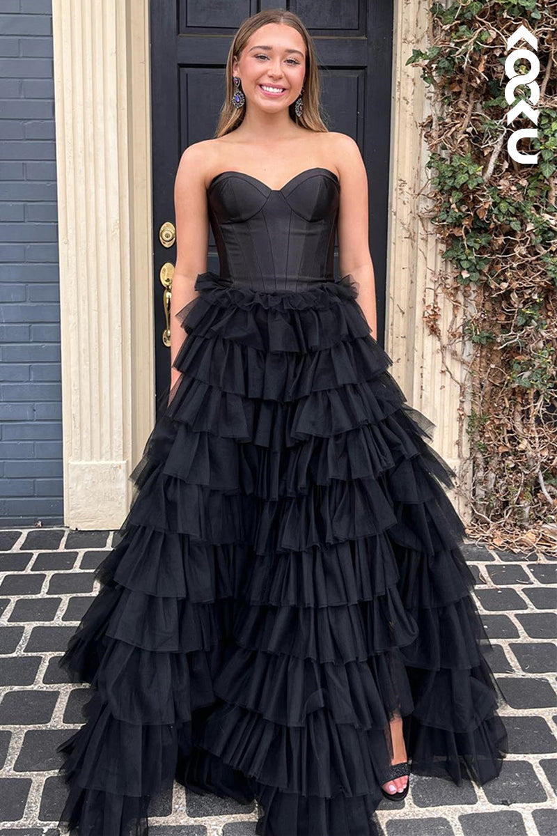L2382 - Chic & Morden Sweetheart Sleeveless Strapless A-Line Formal Prom Dress