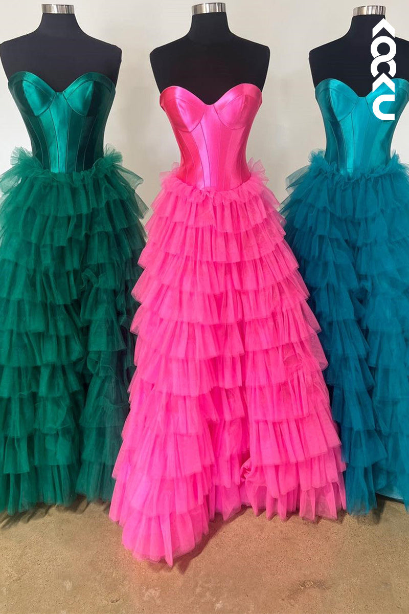 L2382 - Chic & Morden Sweetheart Sleeveless Strapless A-Line Formal Prom Dress
