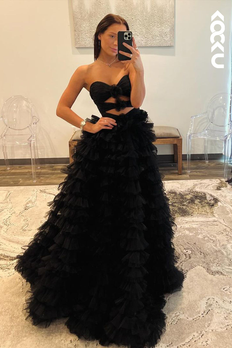 L2658 - Gorgeous & Charming Off-Shoulder Sleeveless A-line Evening Party Prom Dress