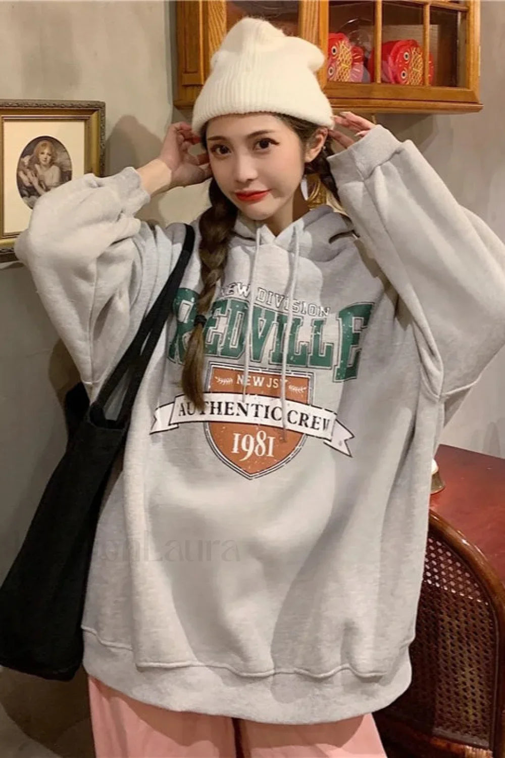 Korean Fashion Fleece Hooded Hoodie