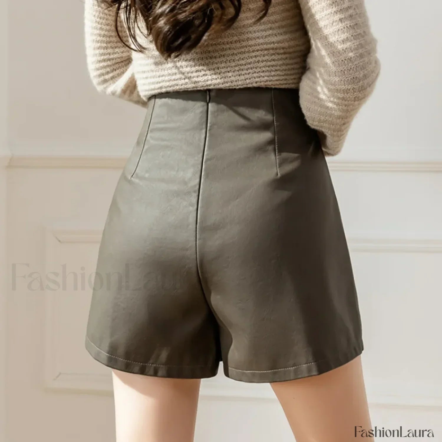 Korean Fashion Zipper High Waist Casual Boots Shorts