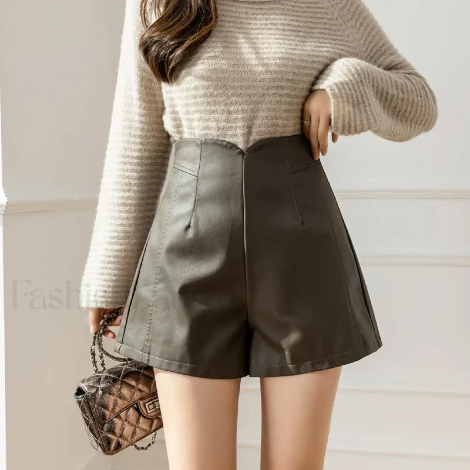 Korean Fashion Zipper High Waist Casual Boots Shorts