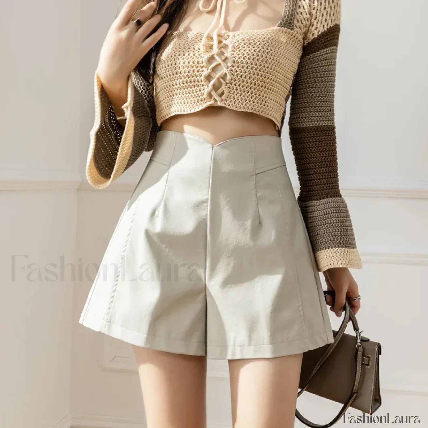 Korean Fashion Zipper High Waist Casual Boots Shorts