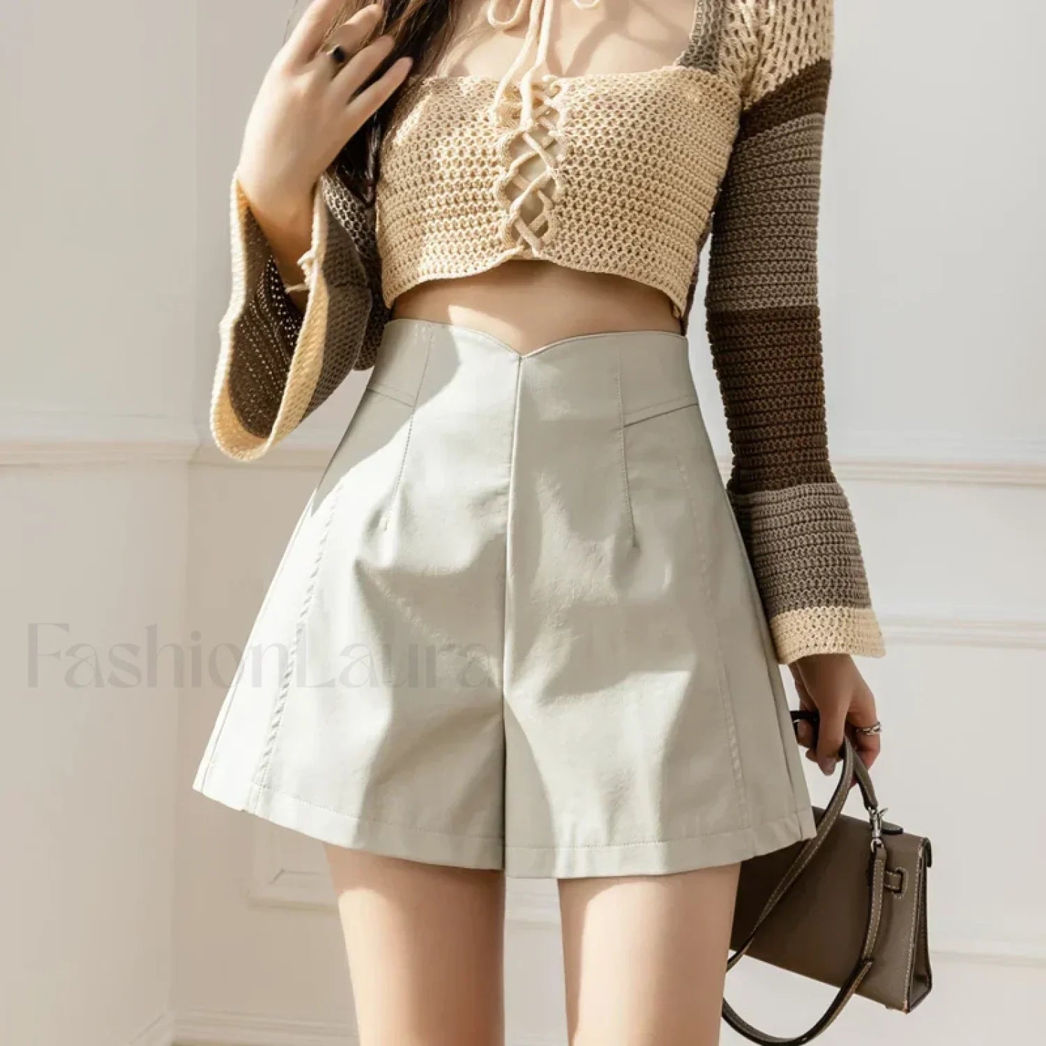 Korean Fashion Zipper High Waist Casual Boots Shorts