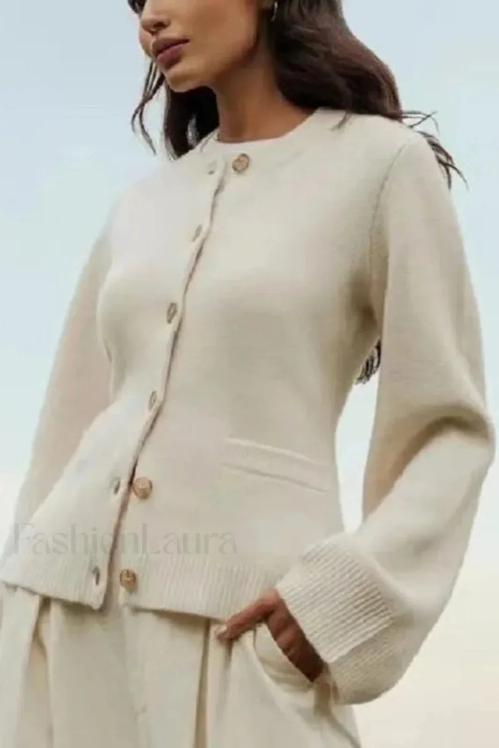 Korean Style Knit Cardigan Apricot / S