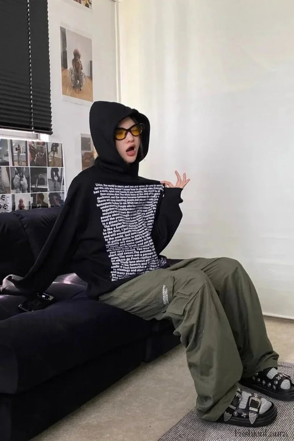 Korean Style Vintage Hooded Hoodie