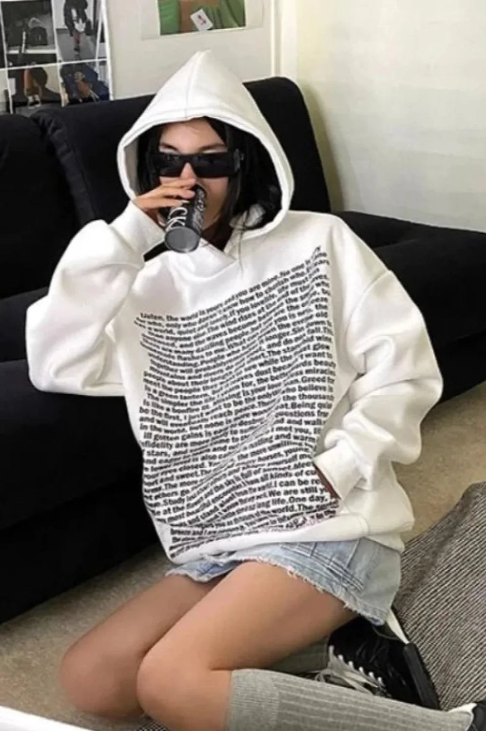 Korean Style Vintage Hooded Hoodie