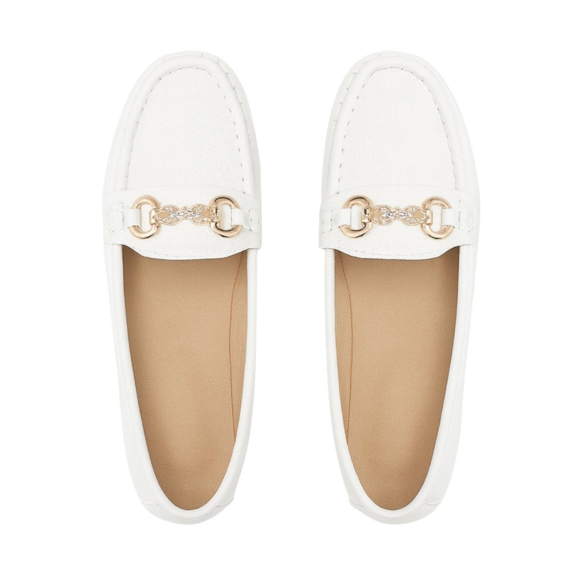 Round Toe Horsebit Buckle Flat Loafers
