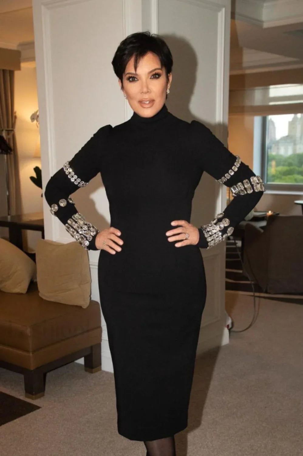 Kris Rhinestone Stylish Bodycon Dress