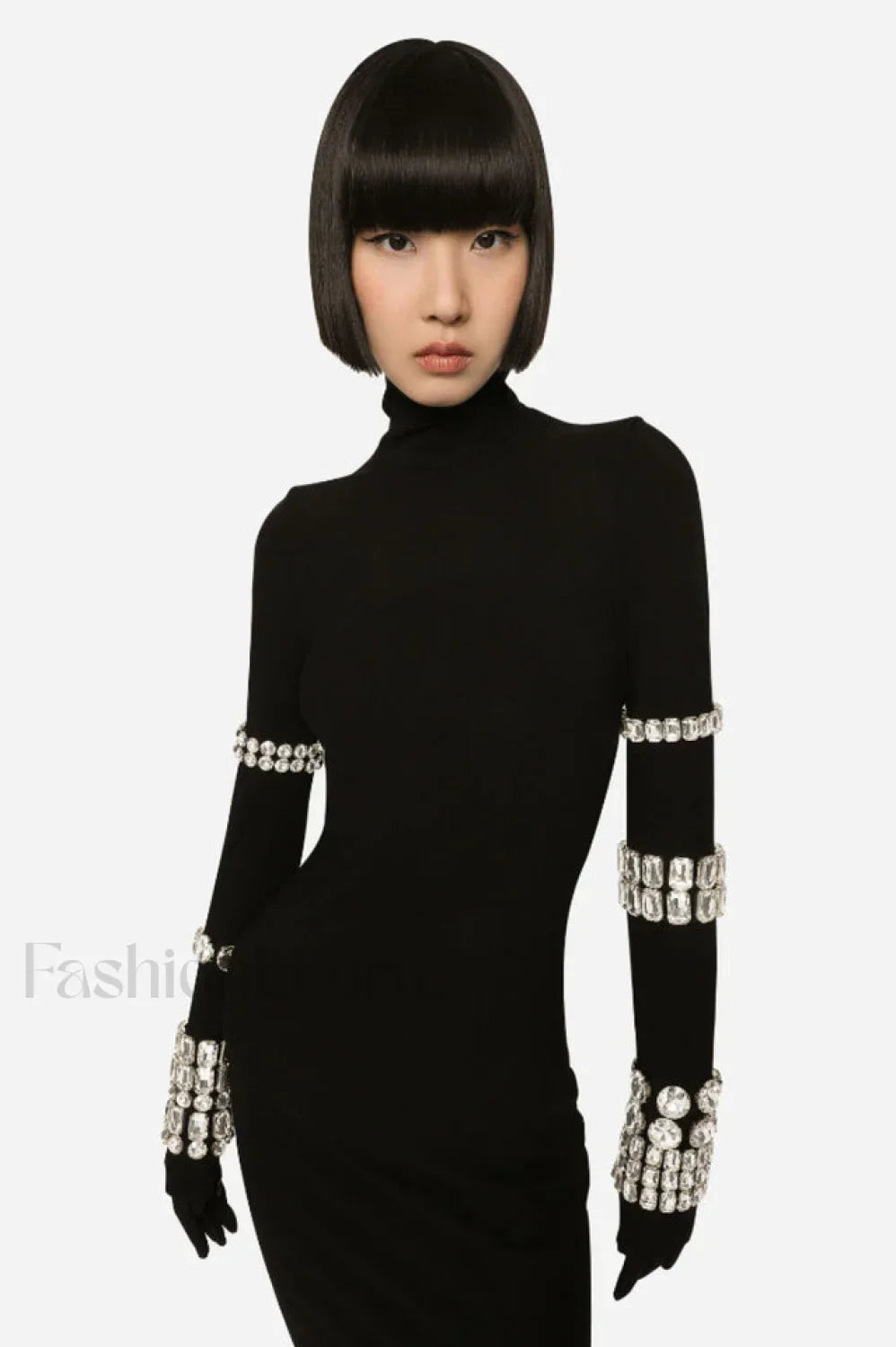 Kris Rhinestone Stylish Bodycon Dress