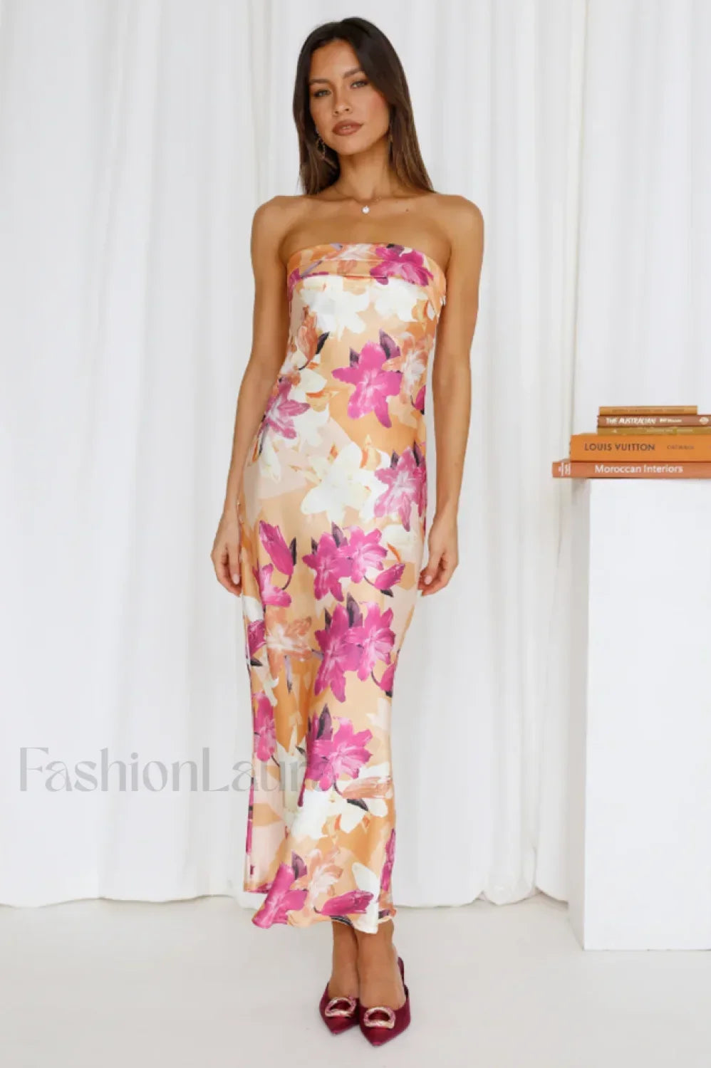 Kyra Satin Stylish Midi Dress S / 1#