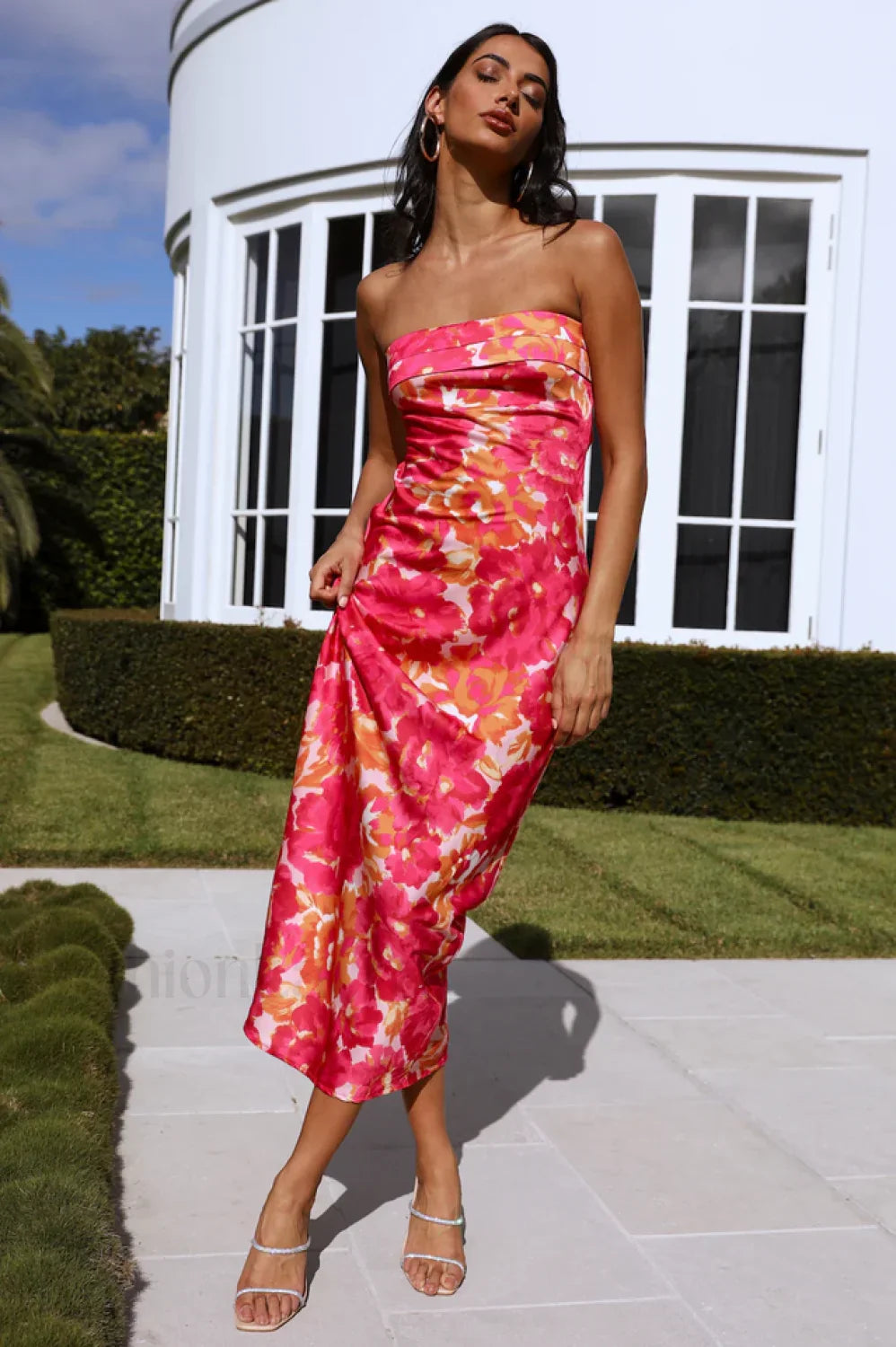 Kyra Satin Stylish Midi Dress S / 5#