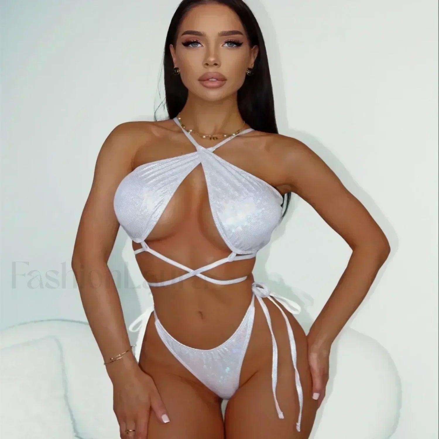 Lace Backless Split Sexy Bikini Set