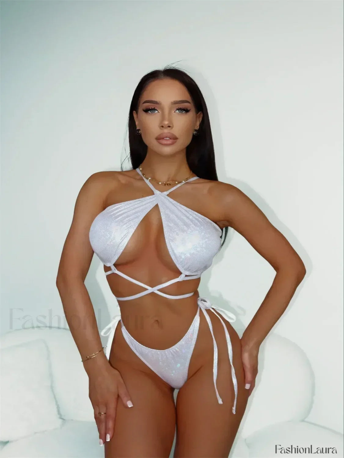 Lace Backless Split Sexy Bikini Set