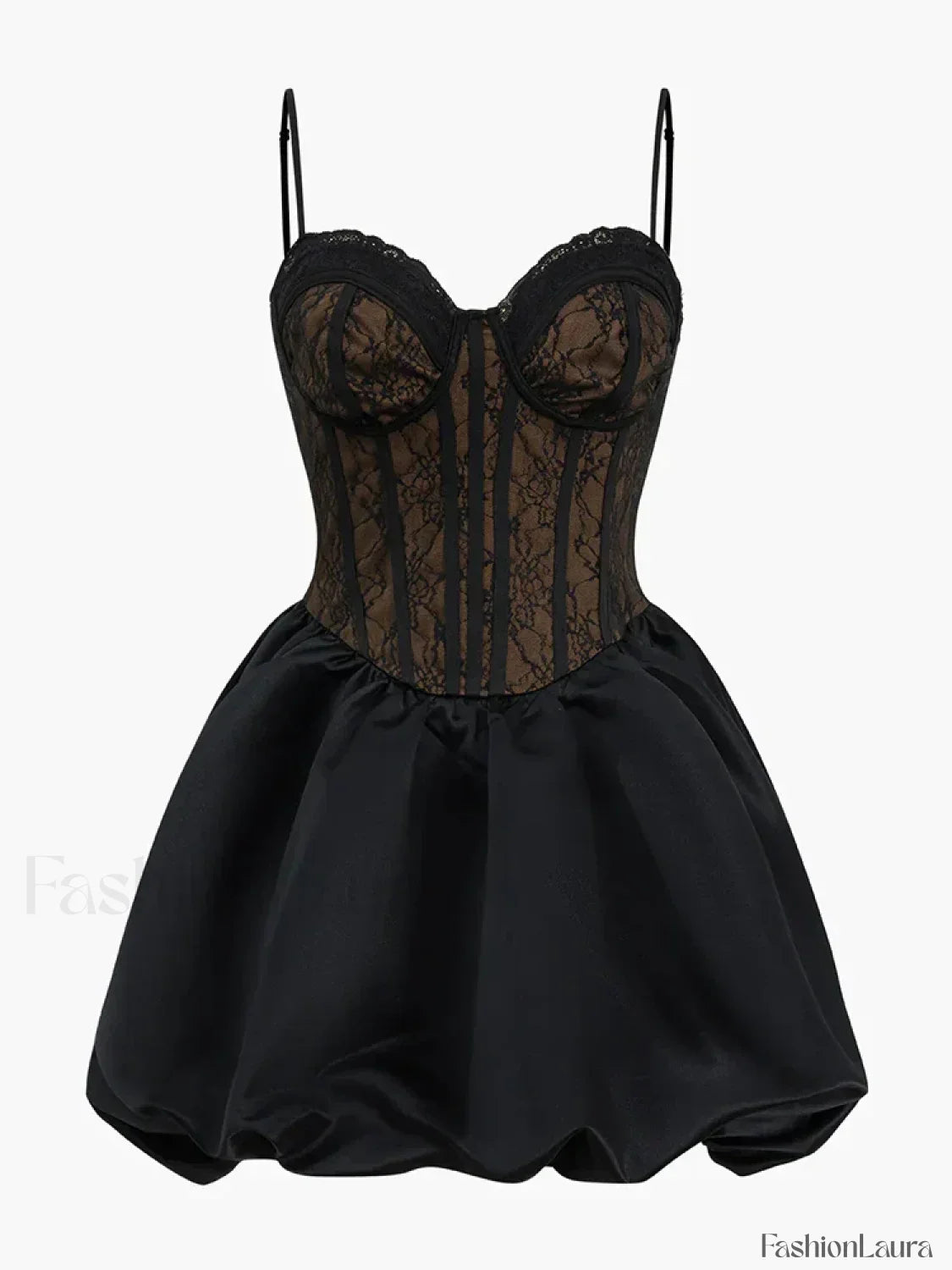 Lace Bandage See-Through Mini Dress