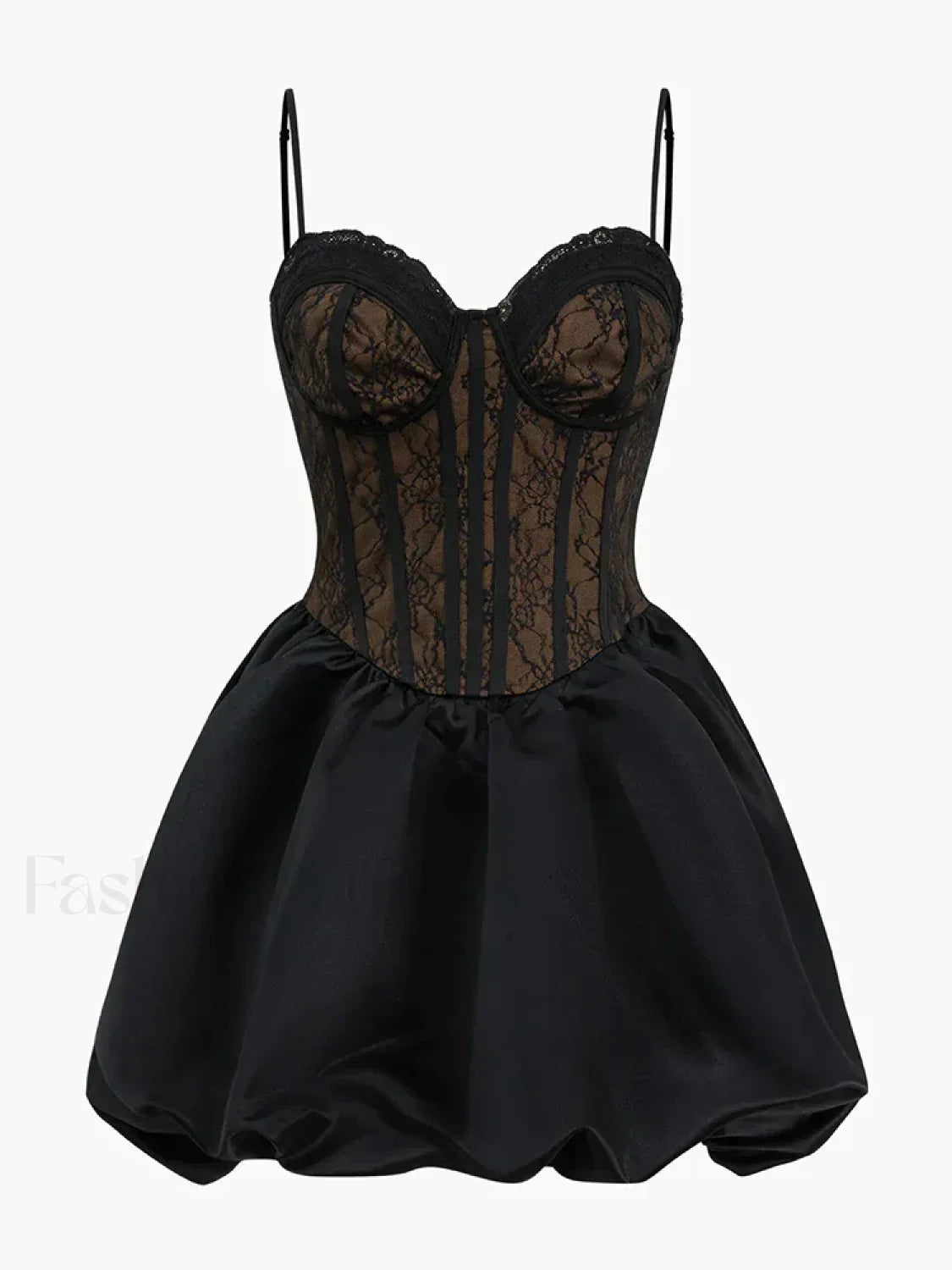 Lace Bandage See Through Mini Dress Dress / S