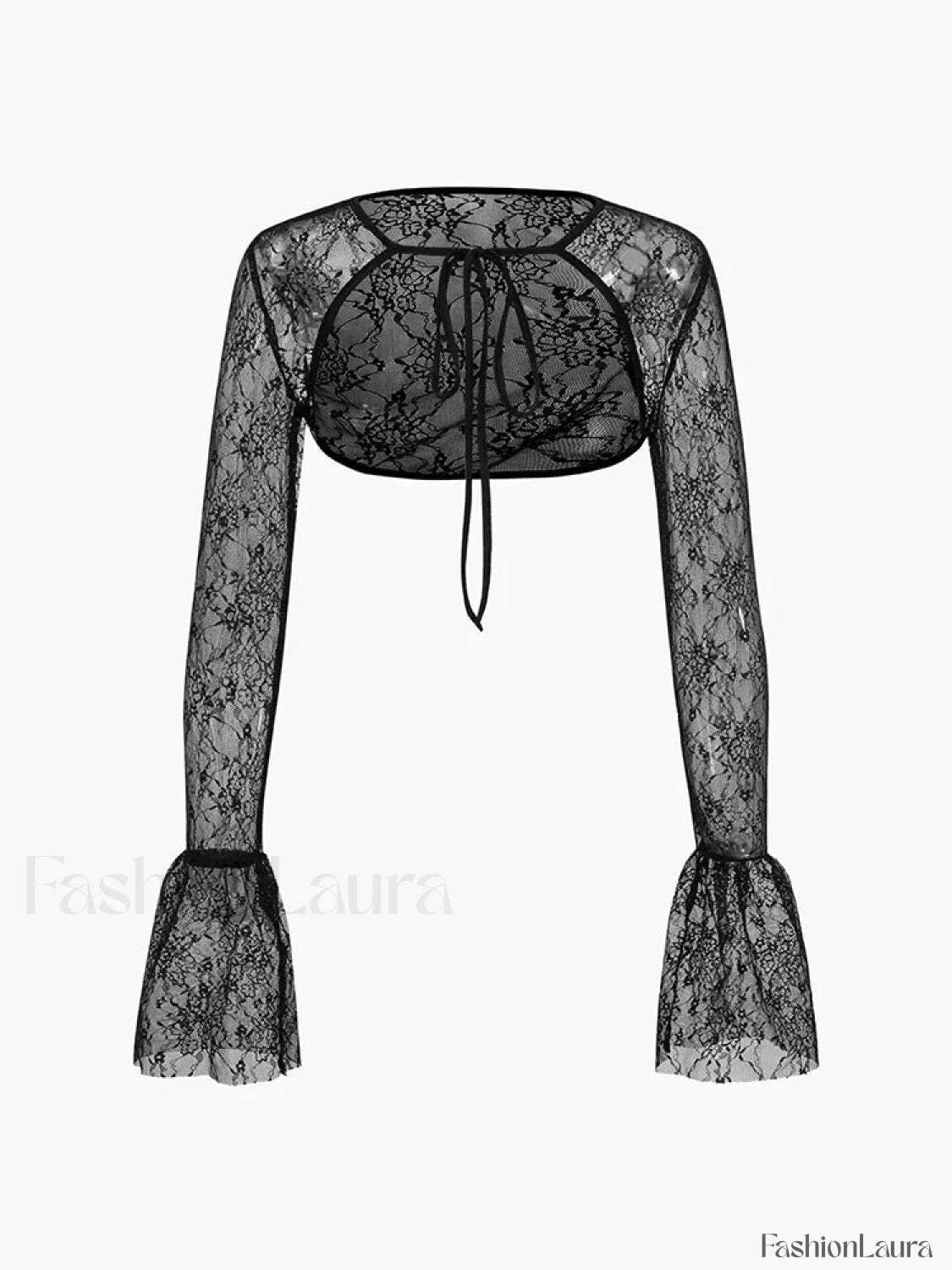 Lace Bandage See-Through Mini Dress