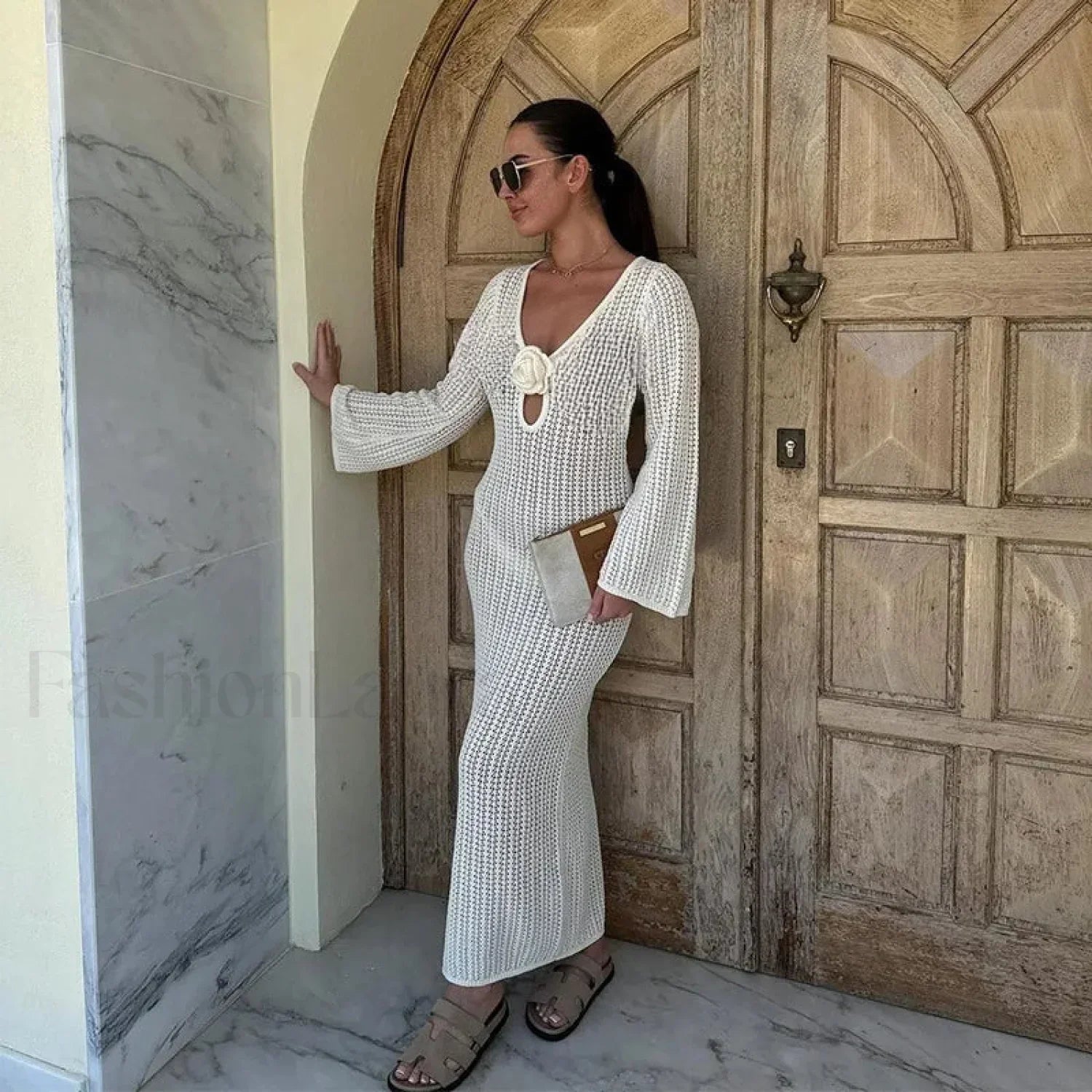 Lace Bat Sleeve Beach Shirt Cover Up